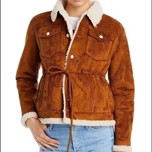 NWT - Anthropologie Mother Sherpa Fur Lined Vegan Leather Rancher Jacket